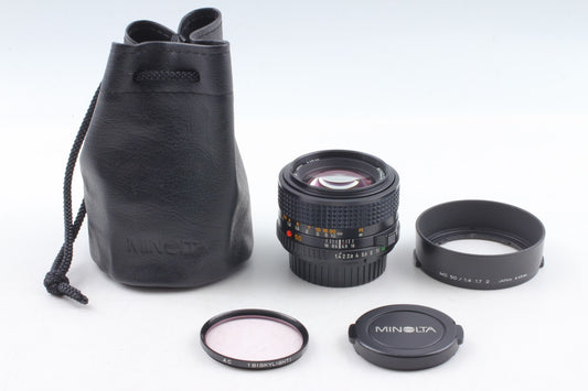 "Top Mint+++ w/ Case" Minolta MD Rokkor 50mm f/1.4 MF Standard Lens JAPAN