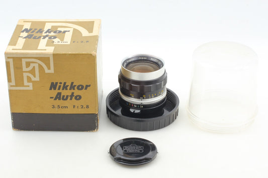 9 Blades "CLA’d Mint+++ w/ Box" Nikon Nikkor-S Auto 35mm f/2.8 Pat.Pend JAPAN