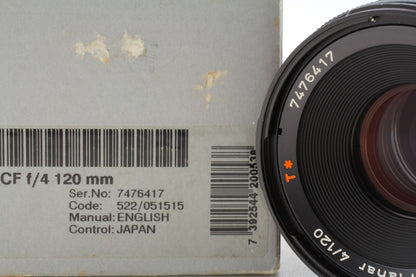 "Top Mint w/ Box" Hasselblad Carl Zeiss Makro Planar T* CF 120mm f/4 Lens JAPAN