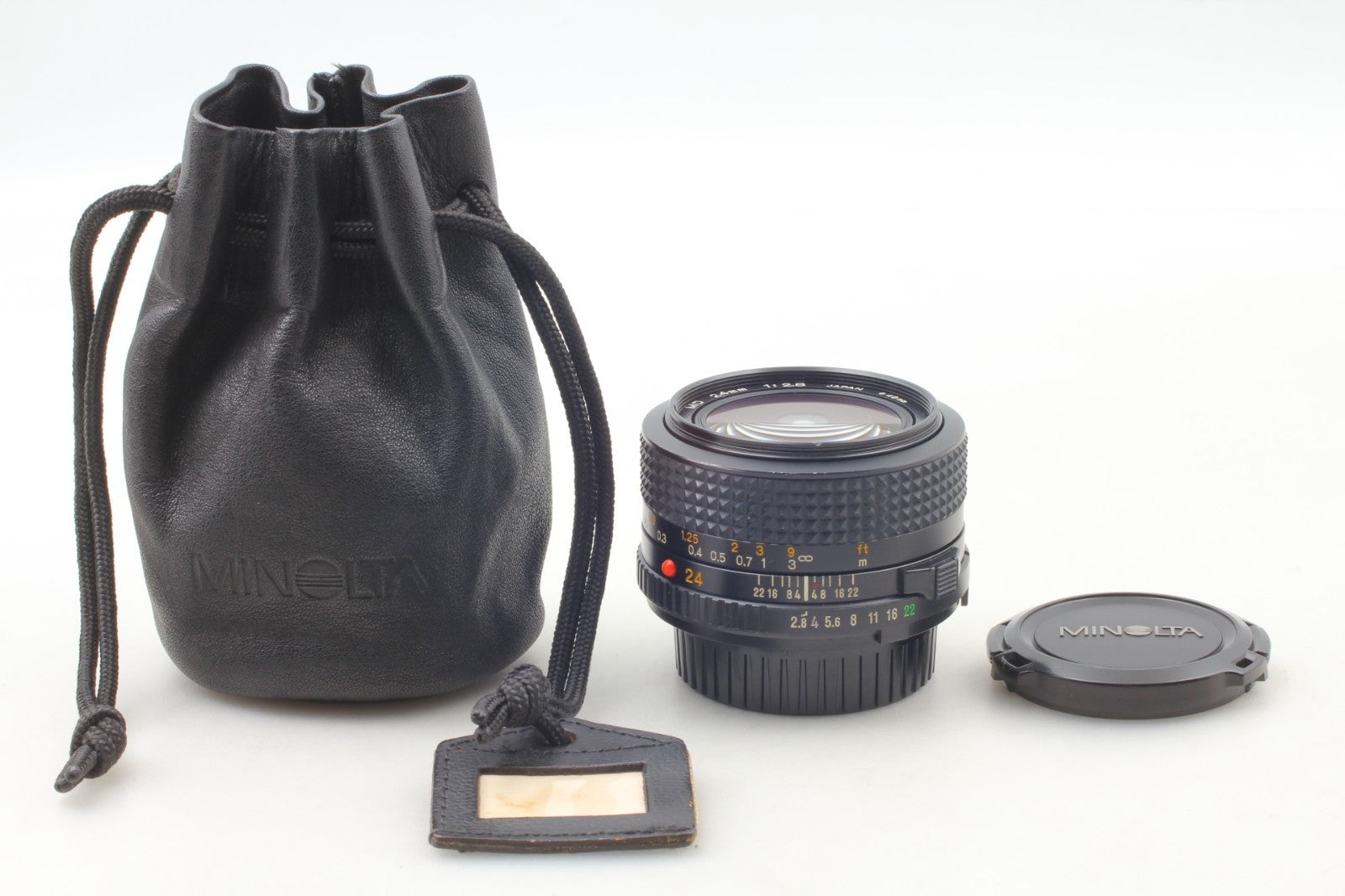 "Mint+++ w/ Case" Minolta New MD 24mm f/2.8 Wide Angle Lens MC MD Mount JAPAN
