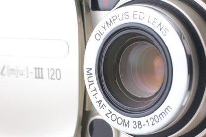 "Mint+++" Olympus Mju III 120 38-120mm 35mm Point & Shoot Film Camera From JAPAN