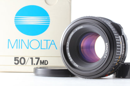 "Mint+++ w/ Box" MINOLTA New MD 50mm f/1.7 Standard MF Prime Lens MD Mount JAPAN
