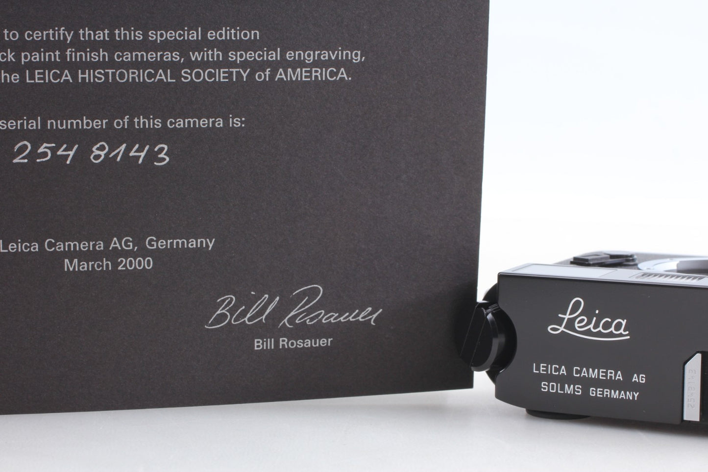 "UNUSED" Leica M6 TTL LHSA 0.72 Black Paint Special Edition Solms Germany 10443