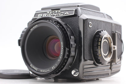 Late Model "TOP MINT+++" Zenza Bronica S2 Black Nikkor P.C 75mm f/2.8 Lens JAPAN