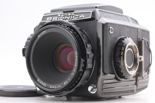 Late Model "TOP MINT+++" Zenza Bronica S2 Black Nikkor P.C 75mm f/2.8 Lens JAPAN