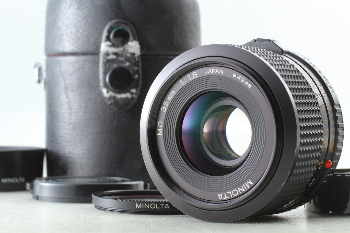 "Near Mint+++ w/ Hood Case" Minolta MD 35mm F1.8 Wide Angle MF Lens From JAPAN