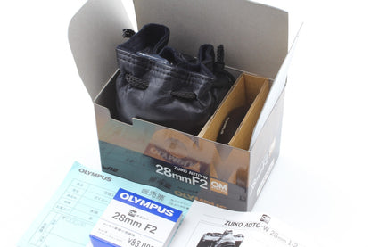 Late "Unused w/ Box" Olympus OM-System Zuiko Auto-W 28mm f/2 MF Lens From JAPAN