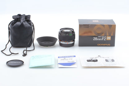 Late "Unused w/ Box" Olympus OM-System Zuiko Auto-W 28mm f/2 MF Lens From JAPAN