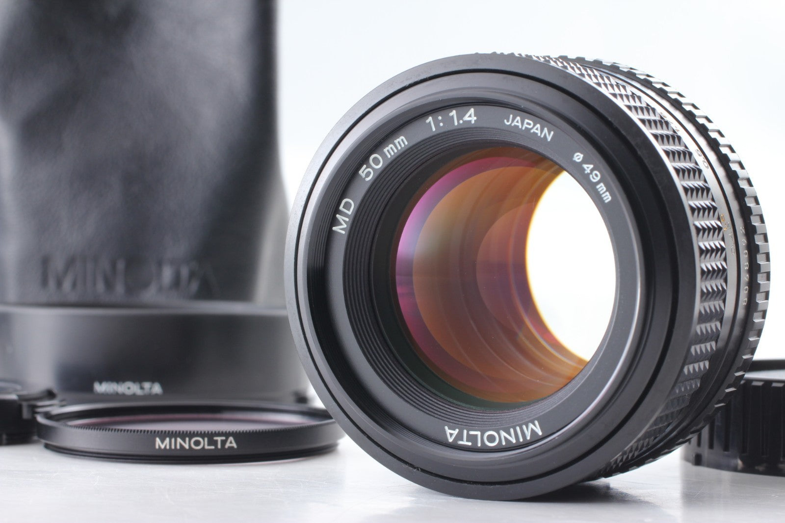 "Top Mint+++ w/ Case" Minolta MD Rokkor 50mm f/1.4 MF Standard Lens JAPAN