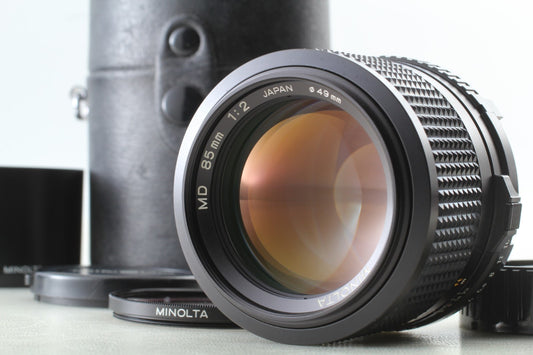 "Top Mint+++ w/ Hood" Minolta New MD 85mm F2 Portrait MF Lens From JAPAN