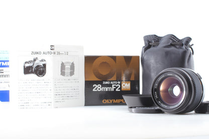 Late "Unused w/ Box" Olympus OM-System Zuiko Auto-W 28mm f/2 MF Lens From JAPAN